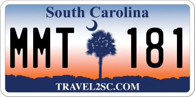 SC license plate MMT181