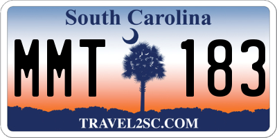 SC license plate MMT183