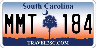 SC license plate MMT184