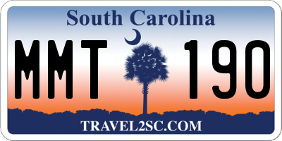 SC license plate MMT190