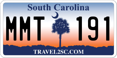 SC license plate MMT191