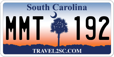 SC license plate MMT192