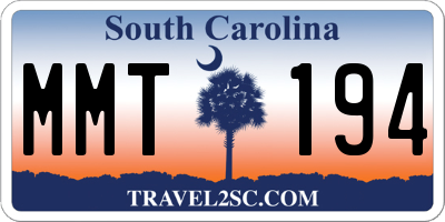 SC license plate MMT194