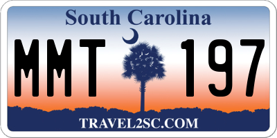 SC license plate MMT197