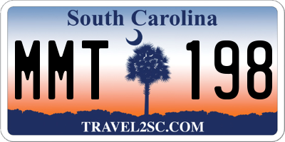 SC license plate MMT198