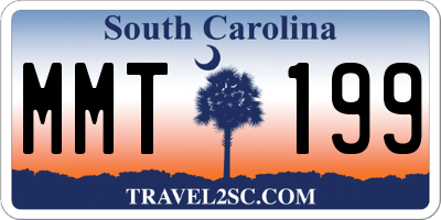 SC license plate MMT199
