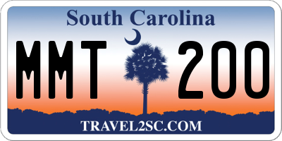 SC license plate MMT200