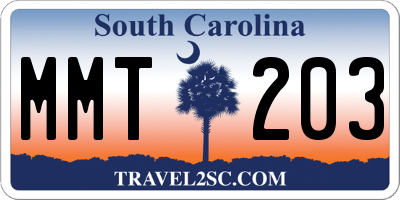 SC license plate MMT203