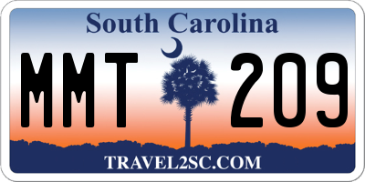 SC license plate MMT209