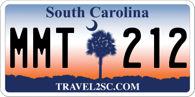 SC license plate MMT212