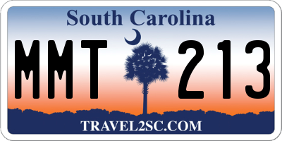 SC license plate MMT213