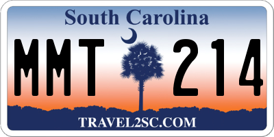 SC license plate MMT214
