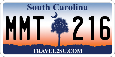 SC license plate MMT216