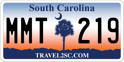SC license plate MMT219