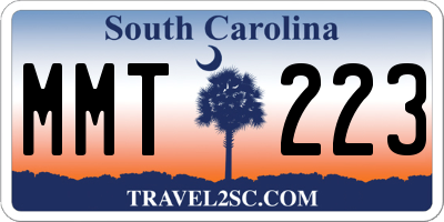 SC license plate MMT223