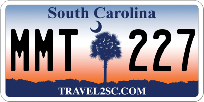SC license plate MMT227