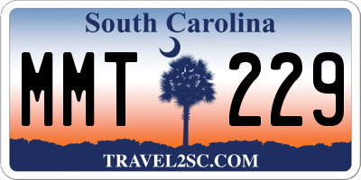 SC license plate MMT229