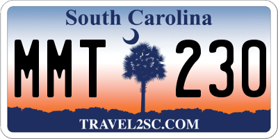 SC license plate MMT230