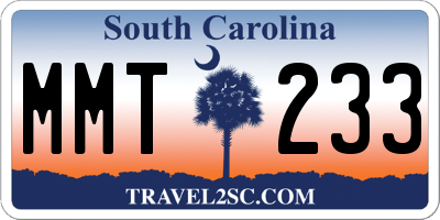 SC license plate MMT233