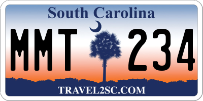 SC license plate MMT234