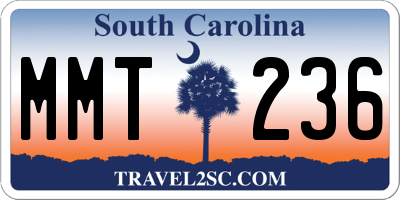 SC license plate MMT236