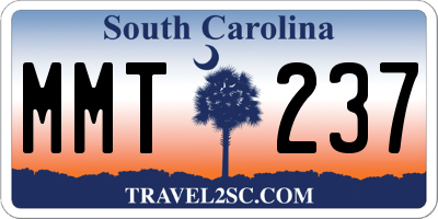 SC license plate MMT237