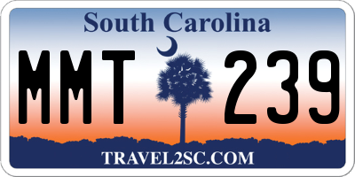 SC license plate MMT239