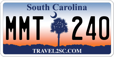 SC license plate MMT240