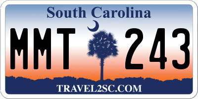 SC license plate MMT243