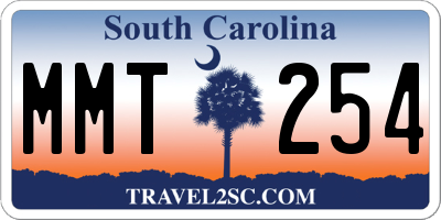 SC license plate MMT254