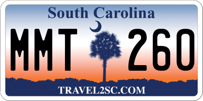 SC license plate MMT260