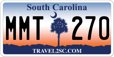 SC license plate MMT270