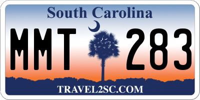 SC license plate MMT283