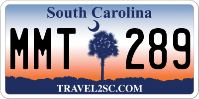 SC license plate MMT289