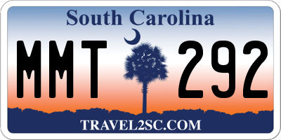 SC license plate MMT292