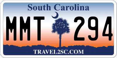 SC license plate MMT294