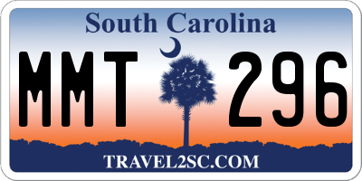 SC license plate MMT296