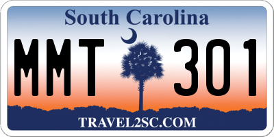 SC license plate MMT301