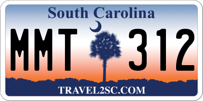 SC license plate MMT312