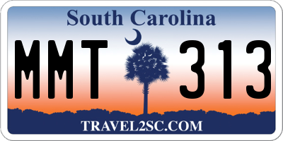 SC license plate MMT313