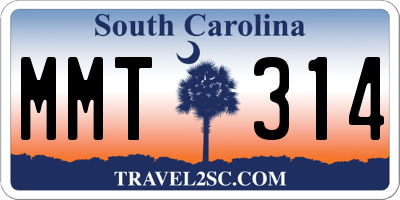 SC license plate MMT314