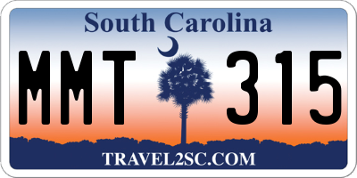 SC license plate MMT315