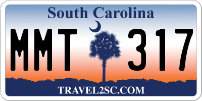 SC license plate MMT317