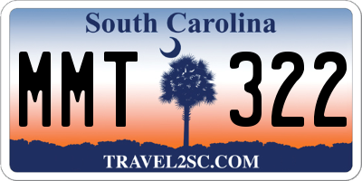 SC license plate MMT322