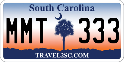 SC license plate MMT333