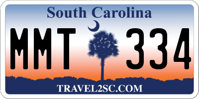 SC license plate MMT334