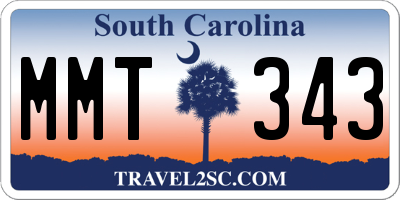 SC license plate MMT343