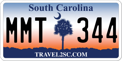 SC license plate MMT344
