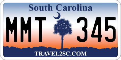 SC license plate MMT345