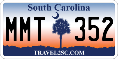SC license plate MMT352